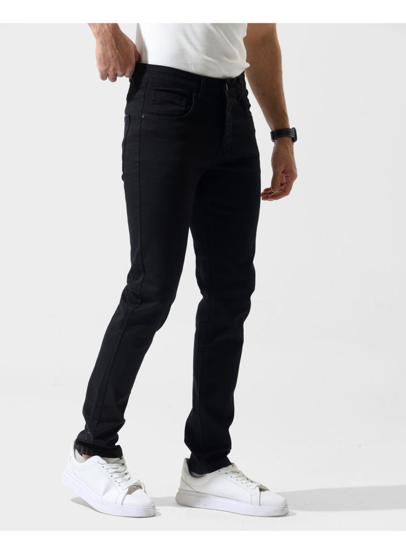 دوت بنطلون رجالي سليم فيت جبردين 5 جيب بخامة مرنة (ليكرا) - Image 2